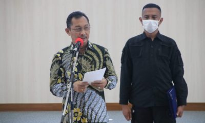 Ketgam : Wakil Gubernur Maluku, Barnabas Nathaniel Orno saat memberikan sambutan pada Pelantikan Pejabat Fungsional Ahli Madya dan Pejabat Fungsional Ahli Muda (FOTO: BIRO ADPIM SETDA MALUKU)